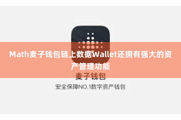 Math麦子钱包链上数据Wallet还拥有强大的资产管理功能